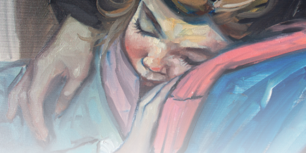 painting of a resting child 