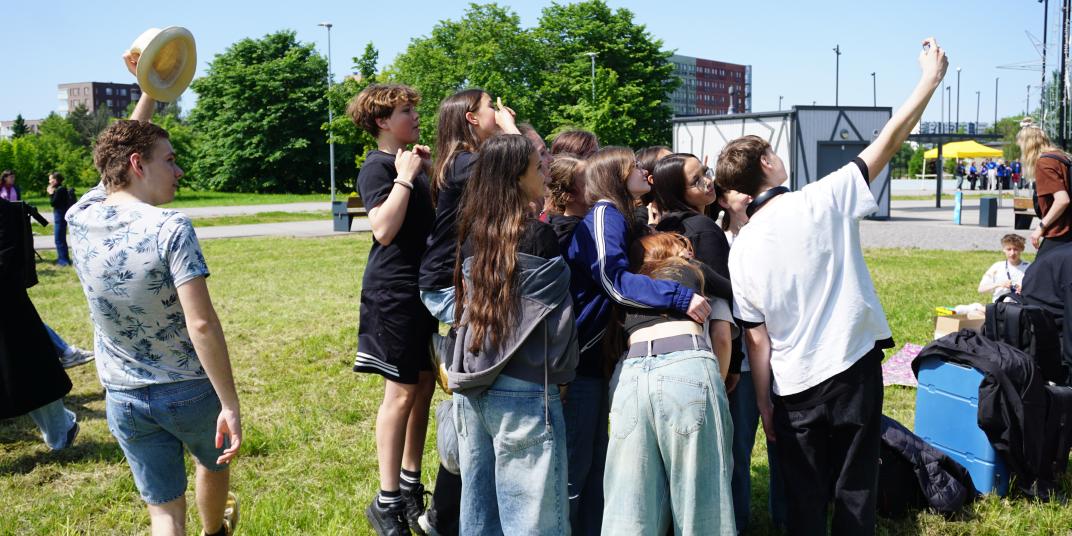 Youth taking a selfie