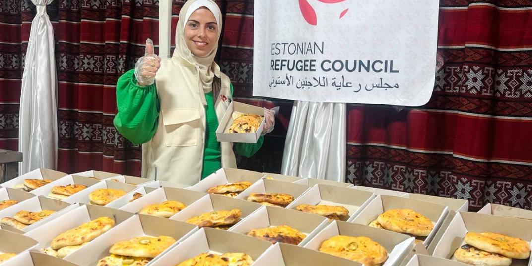 Woman and baked goods