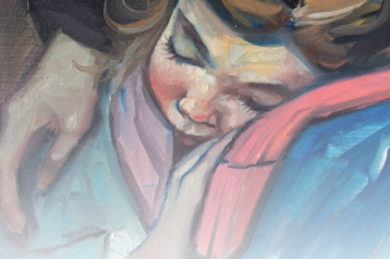 painting of a resting child 