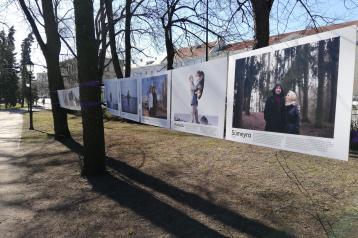 Art work in a sunny park in Tartu 