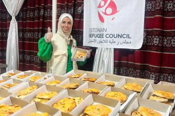 Woman and baked goods